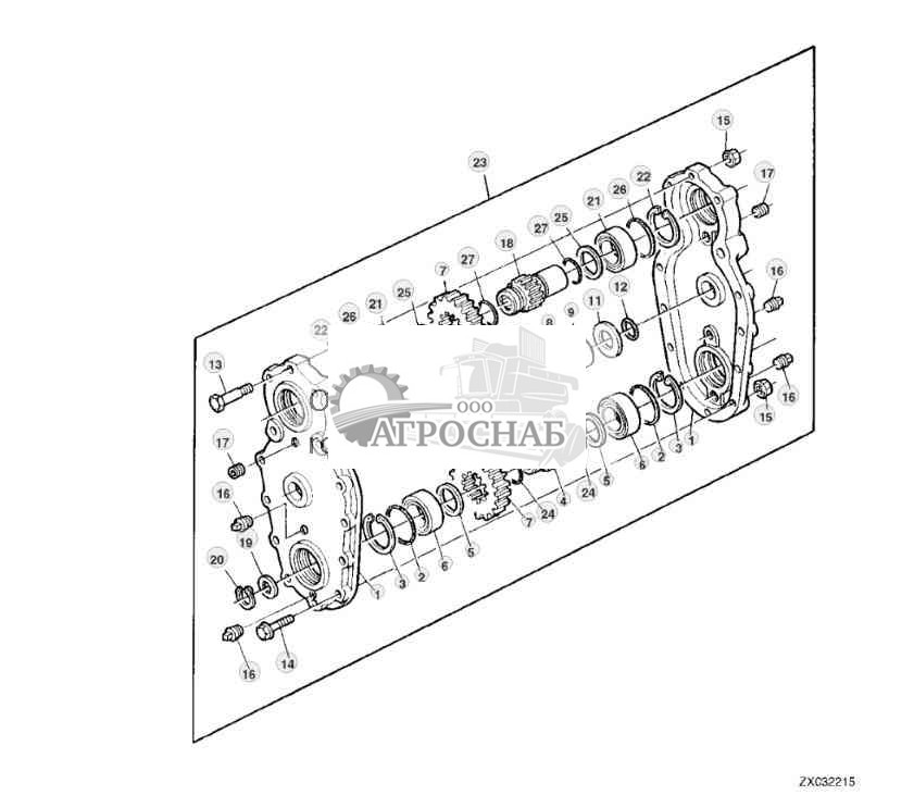 Трансмиссия, уборочный агрегат 
